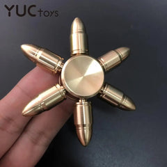 Brass Alloy Hand Finger Tip Gyro Golden Fidget Spinner