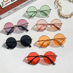 Fashion Retro Round Sunglasses Women Sun Glasses Lens Alloy Kids Sunglasses female Eyewear Frame Driver Goggles Car Accessories