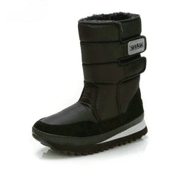 Men shoes for Winter Solid Black Snow Boots