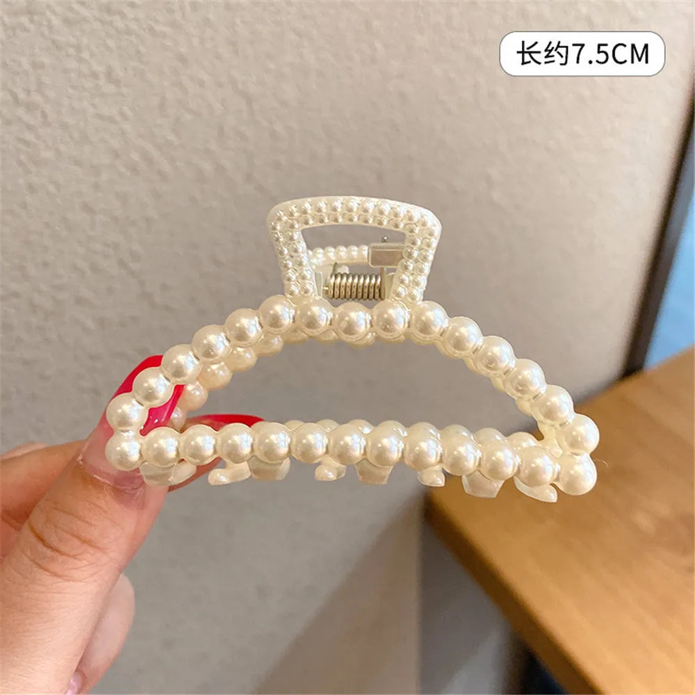 Elegant Pearl Hair Claws Woman Claw Clip Hairpins Hair Accessories Girls Hair