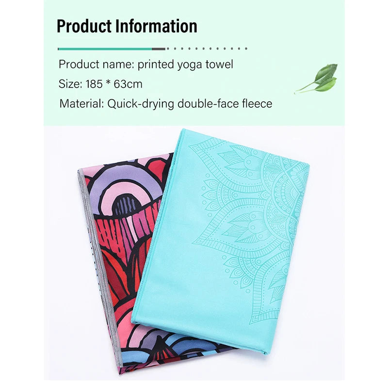 Soft Comfortable Printing Quick-Drying Non-Slip Yoga Mat Towel Gym Yoga Accessories