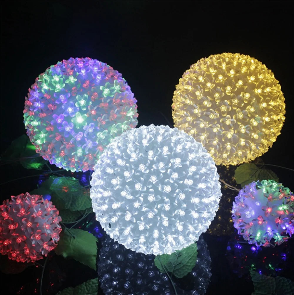 LED Cherry Blossom Peach Flower Ball Lights Lamp