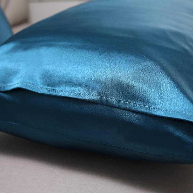 SISISILK-1PC Pure Emulation Silk Satin Pillowcase For Bed Summer Smooth Cool Sleeping Pillowcases