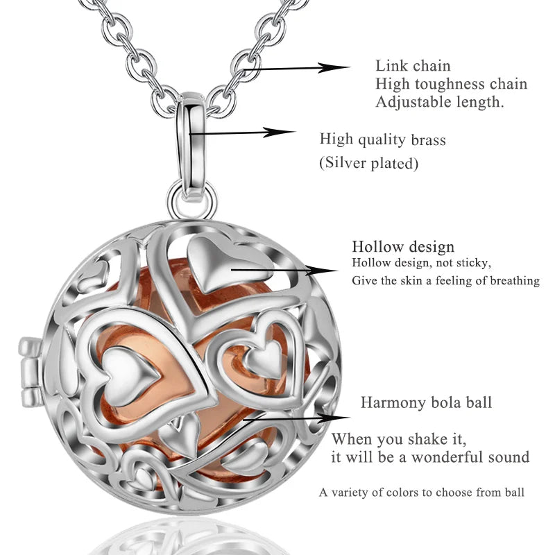 Harmony Ball Pendant Necklace Heart Round Locket