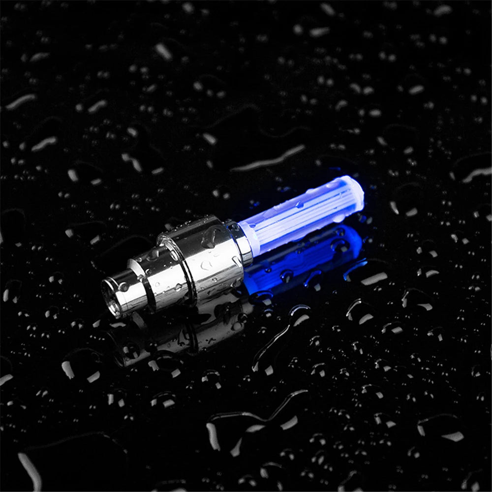 Neon Bike Spoke Light Road Bicycle MTB Motorcycle Car Tire Nozzle Valve Caps Lamp