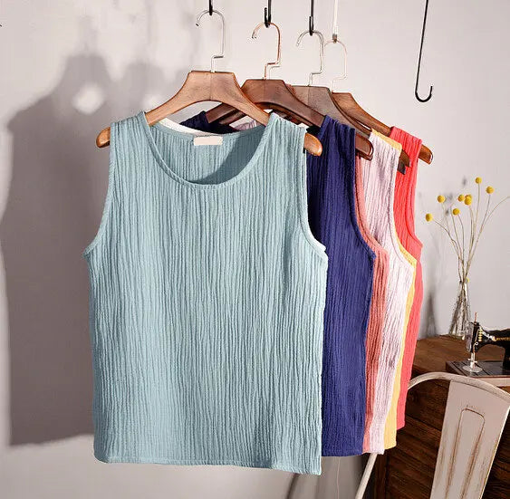 Summer fashion casual Linen Cotton Tanks