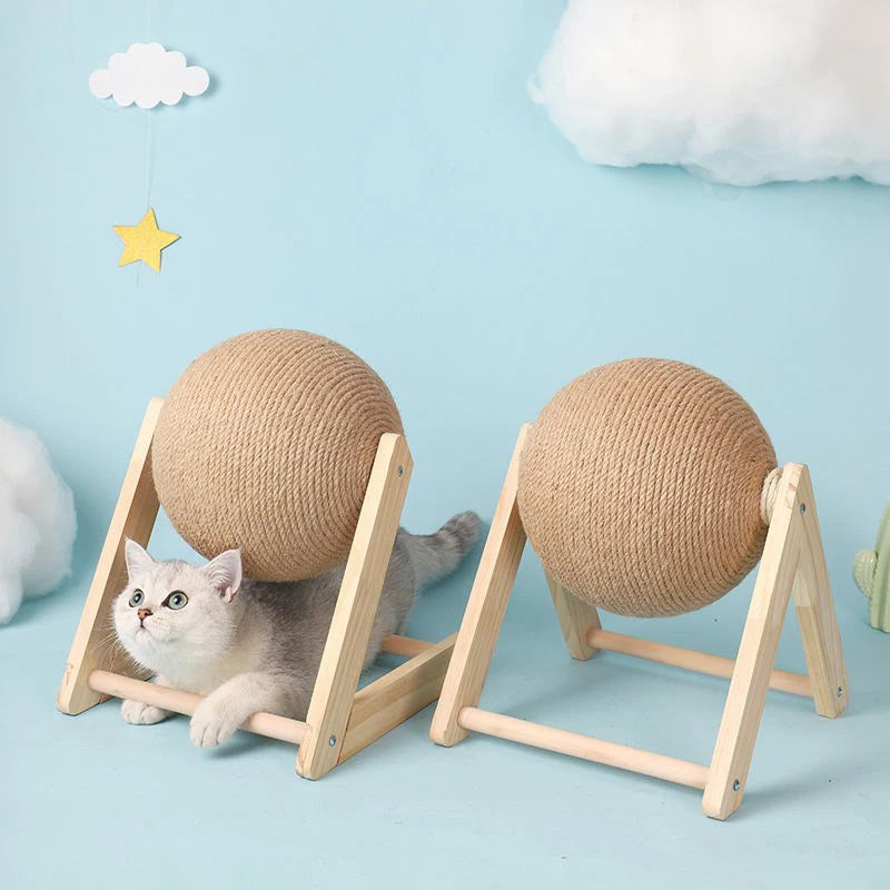 Cat Scratching Ball Toy Kitten Sisal Rope Ball Board Grinding Paws Toys Cats