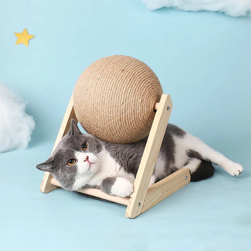 Cat Scratching Ball Toy Kitten Sisal Rope Ball Board Grinding Paws Toys Cats