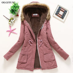 Women's Parka Casual Outwear Military Hooded fur Coat