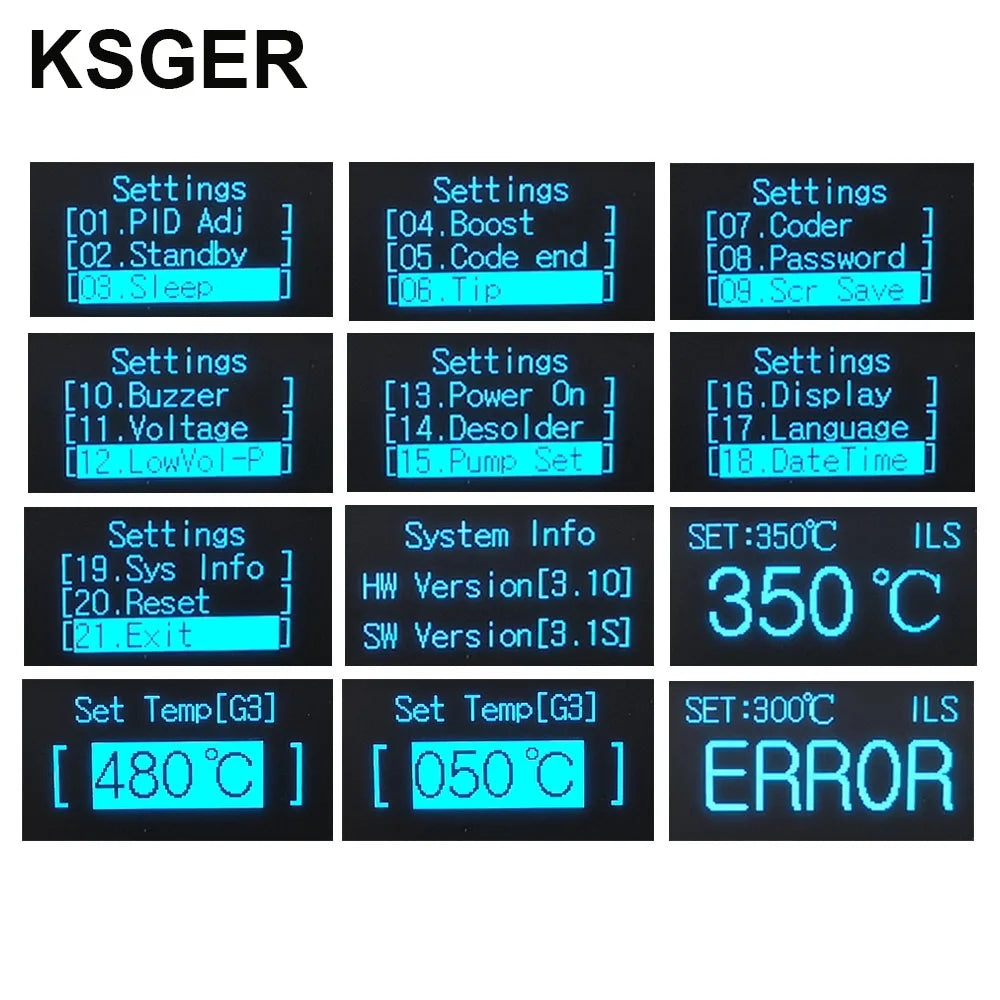 KSGER STM32 V3.1S T12 Soldering Station DIY OLED Tools Soldering T12 Iron Tips 907 Handle Metal Stand CNC Front Panel Tins Melt