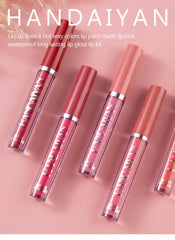 Matte Liquid Lipstick Velvet Pigments Lip Gloss Waterproof Moisturizer Nonstick Cup Lip Tint