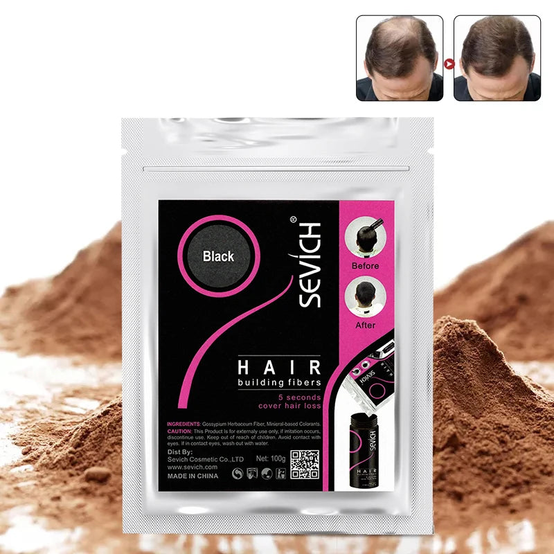 Sevich 100g 10 Color Keratin Hair Loss Building Fiber Hair Growth Fiber Refill Hair Loss Concealer