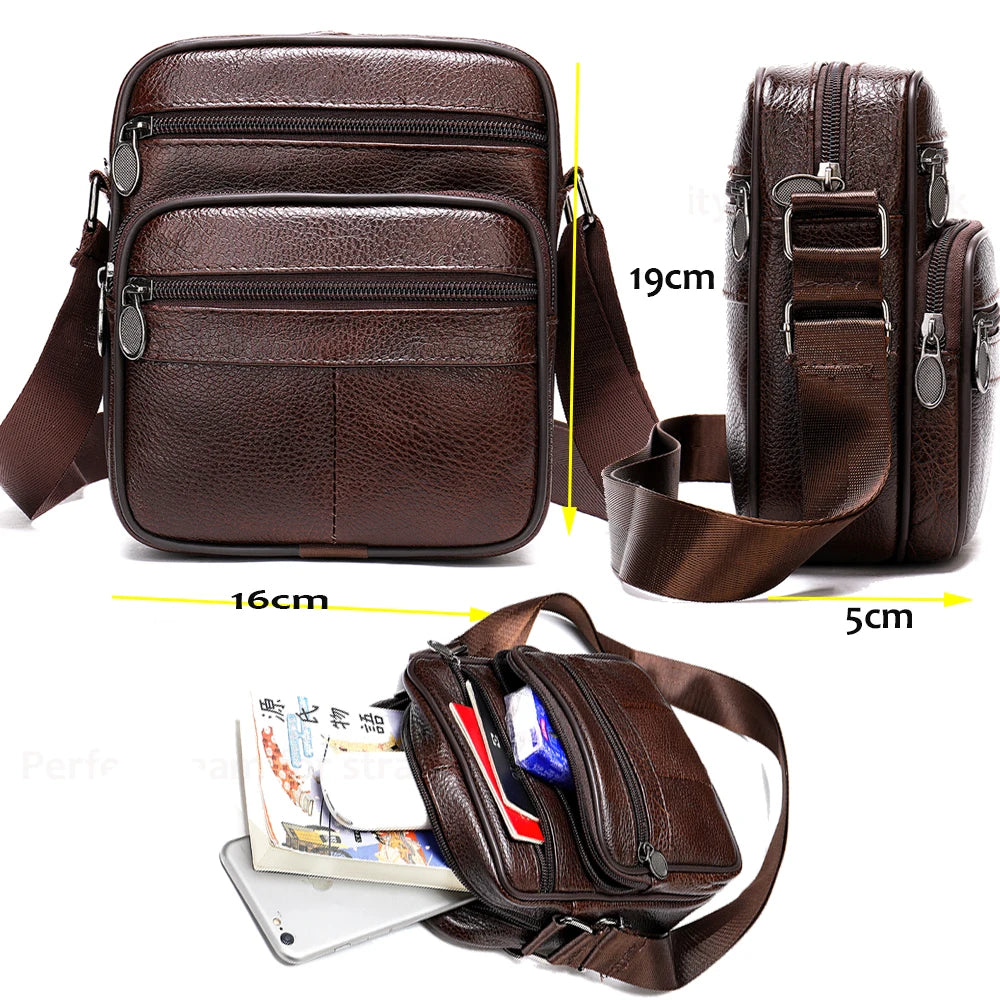 WESTAL Men's Leather Shoulder Bag Small Men's Genuine Leather Bag Man Mini Designer Bags Messenger Crossbody Bags Handbags 7350