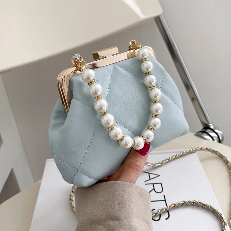 Women's Party Clutch Wedding Crossbody Bag Totes Stylish Pearl Clip Bag  Evening Handbags