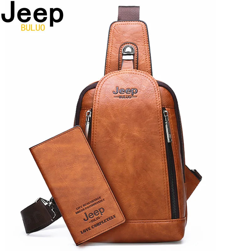 Travel Hiking Messenger Shoulder Bags Men's Large Capacity Sling Crossbody Bag Solid Men Leather Bag