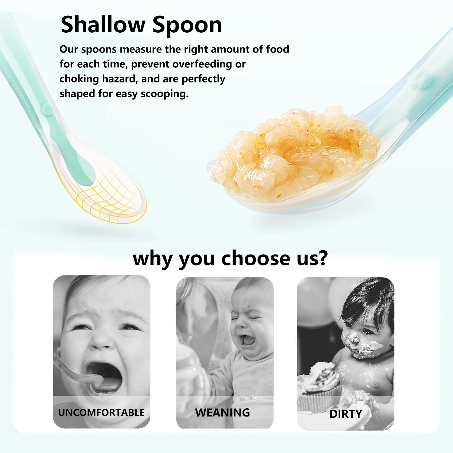 Baby Silicone Soft Spoon Training Feeding Spoons for Children