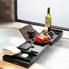 K-STAR European-Style Bath Rack Bamboo Retractable Bath Bathtub Stand