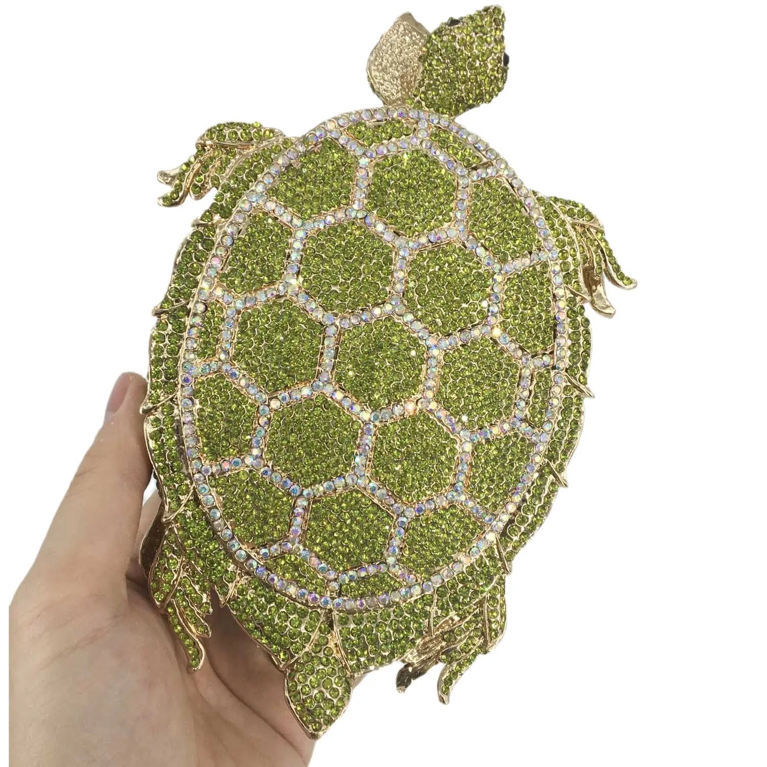 Novelty Diamond Turtle Minaudiere Evening Bags for Women Formal Wedding Party Crystal Clutch