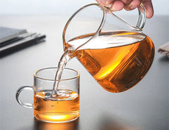 Heat-resisting clear glass tea pot fair cup cha hai,handmade tea cups