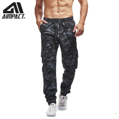 AIMPACT Men's Chino Jogger Pants Casual Fitted Cotton Camo Twill Jogging Trouser