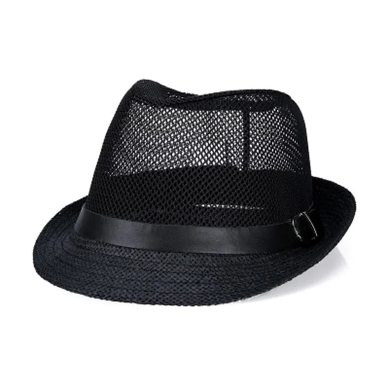 Summer linen breathable sunhat Jazz small outdoor sun hat for men's