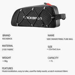 ROCKBROS Bicycle Bag Reflective Front Top Frame Tube Bag