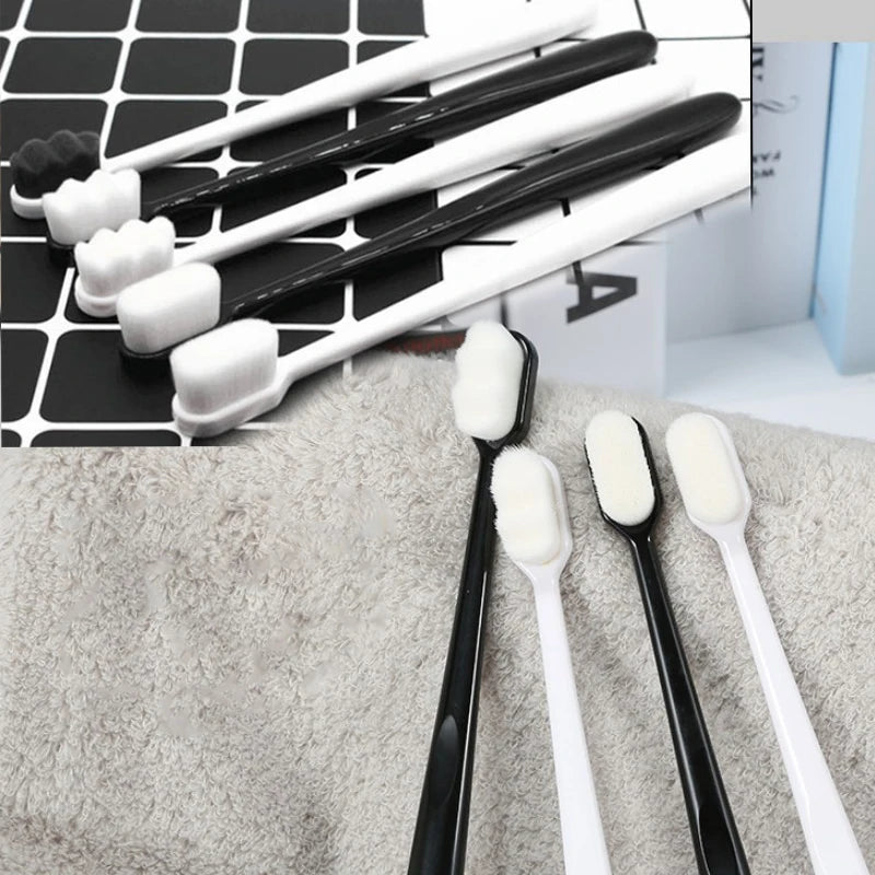 3PCS Ultra-fine Soft Adult Toothbrush Portable Travel Brush Million Nano Bristle Teeth Deep Cleaning Dental Oral Care Tools