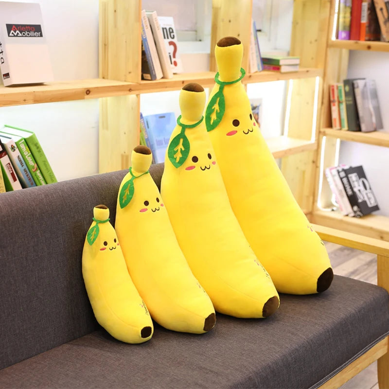 Giant Soft Cartoon Smile Banana Plush Toys Stuffed Fruit Cushion Pillow