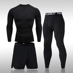 Men's 3-Piece Sportswear Sports Suit, Running Gym Yoga Training Of Men's