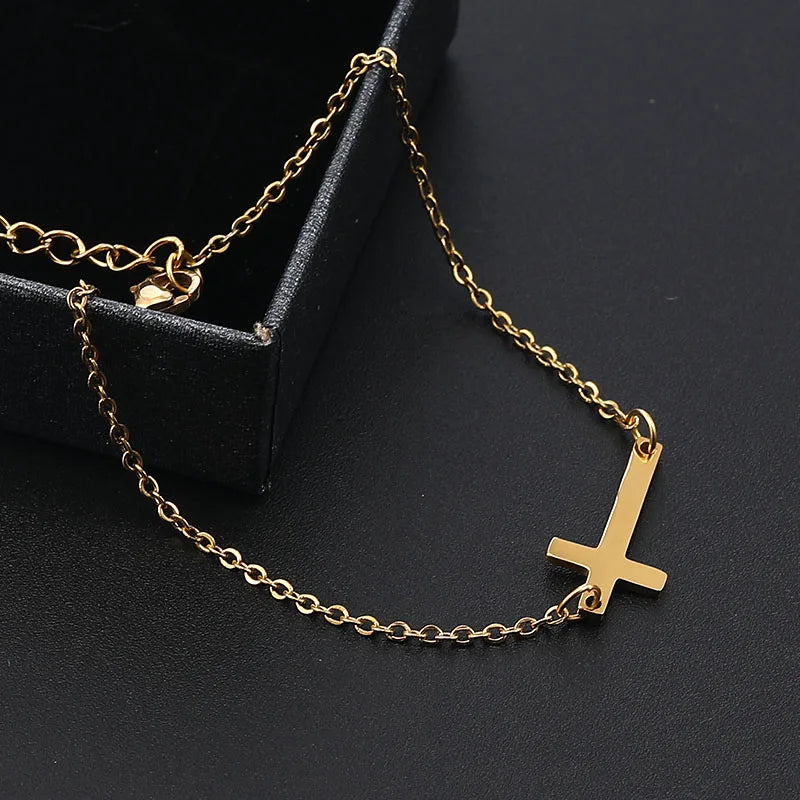 Stainless Steel Cross Charm Bracelet for Women