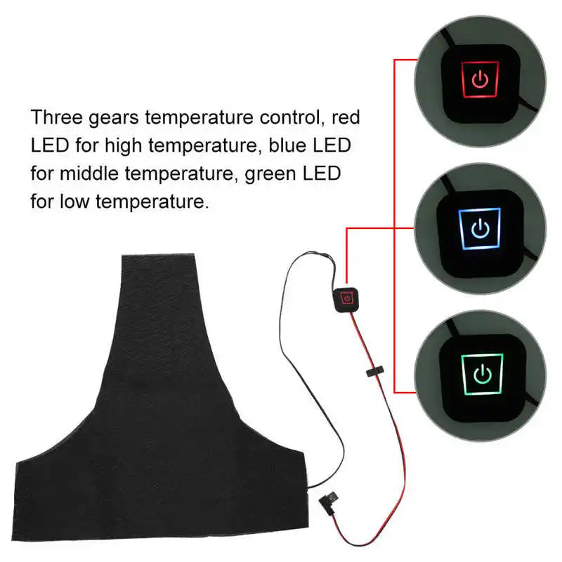 Winter Heated Alloy Fiber Heating USB Back Pads Electric