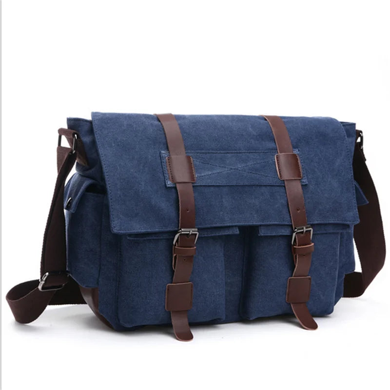 Men's Vintage Canvas Bag Men Casual Crossbody Bag For Men Messenger Bag Man Travel Shoulder Bags