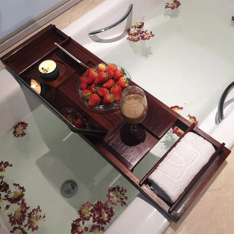 K-STAR European-Style Bath Rack Bamboo Retractable Bath Bathtub Stand