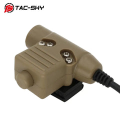 TAC -SKY PTT U94 New Plug Tactical PTT Military Headset Adapter Walkie Talkie PTT Hunting Sport Shooting Tactical Headset U94PTT