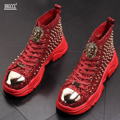 Luxury rivet Boots Men's shoes designer sneakers men