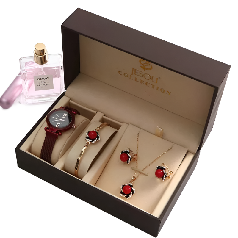 Women Watches Set Luxury Diamond Earrings Necklace Bracelet Set Ladies Starry Sky Watch For Women Valentine Gift