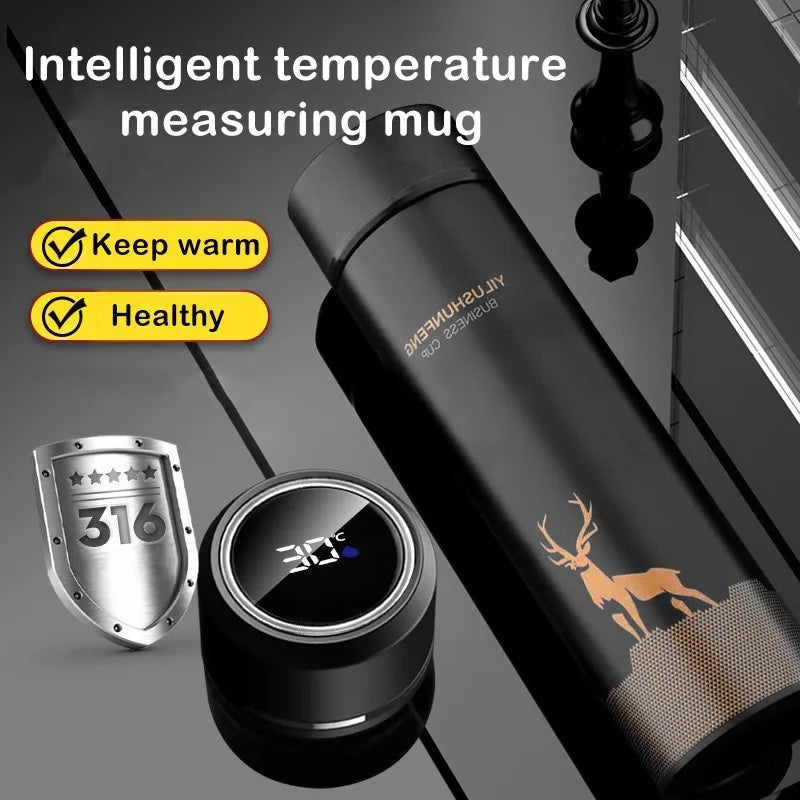 500ML Smart Thermos Water Bottle Led Digital Temperature Display Food Thermos For Tea Coffee