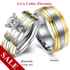 Rings Women White Crystal Rhinestones Rings Set