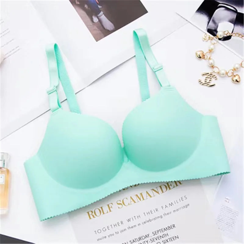 Bra Women Push Up Wire Free Adjustable Bralette Bras Straps Bright Summer Lingerie Bras Breathable Underwear