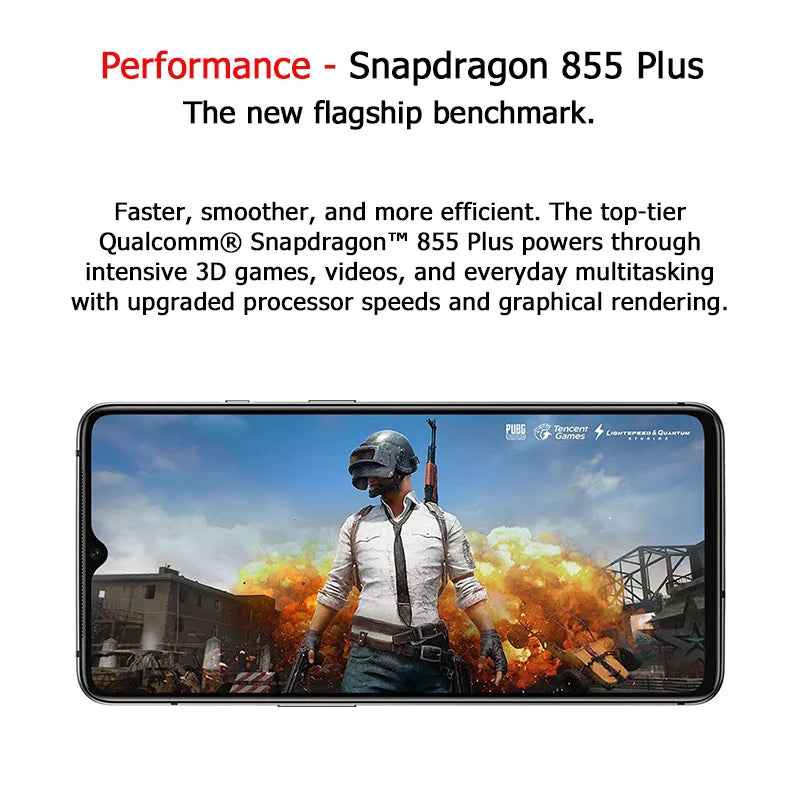 Smartphone Snapdragon 855 Plus Octa Core 90Hz AMOLED Screen 48MP Triple Cameras UFS 3.0 NFC