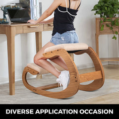 Body Posture Rocking Wood Knee Computer Chair