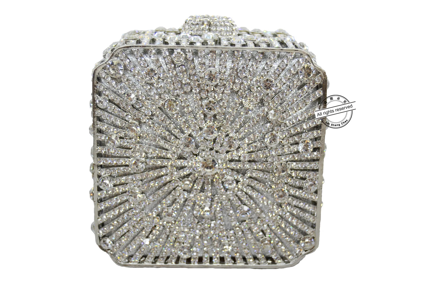 Stylishly Gold Rhinestone Clutch bag women Purse square Crystal handbag