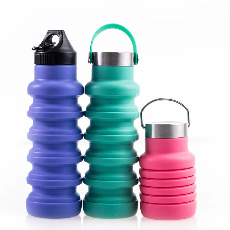 550ml Smart Portable Sports Water Bottle Silicone Foldable Mug Water Cup Outdoor Sports Bicycle Drinkware Cups