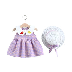 Summer new born baby girl clothes infant birthday plaid dresses princess dress for girls baby clothing outfit thin cool dress