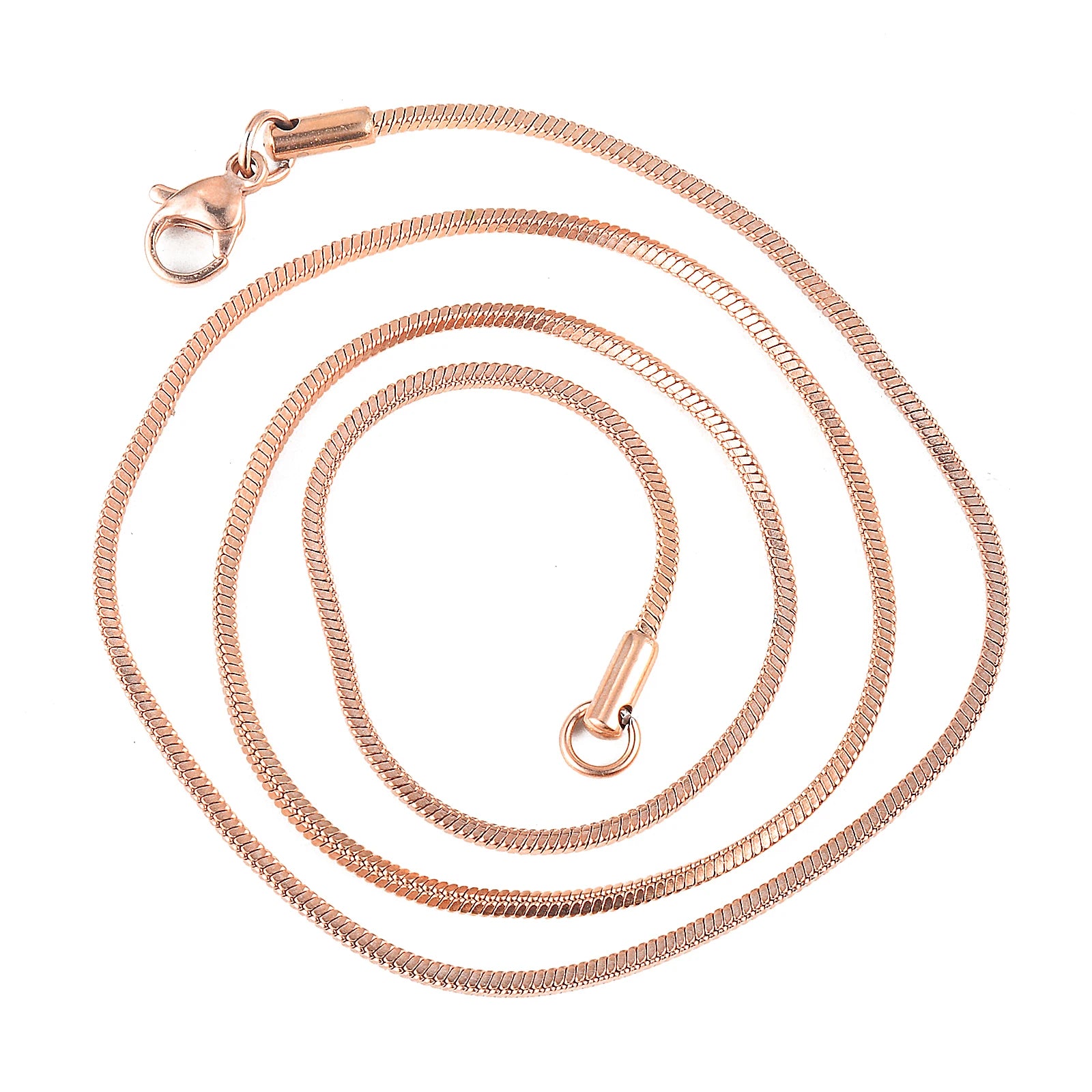 Rose Gold Color Square Snake Chain Women Necklace Jewelry