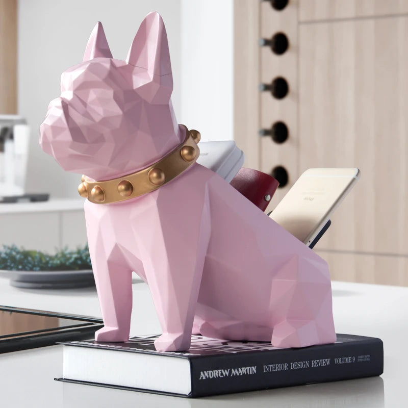 Resin Dog Figurines Home Décor Office Table Storage Box Accessories For Lliving Room