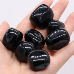 Irregular Natural Stone Black Agate Ornament Healing Polished Onyx Tumble Gem Stone