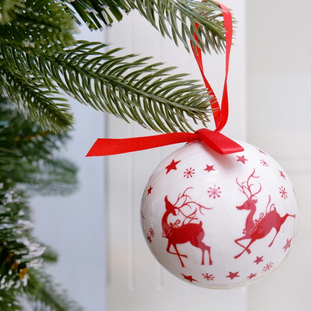 6PCS Xmas Tree Hanging Ball Ornament Decorations Gift New Year Navidad Eazy Hang Ball