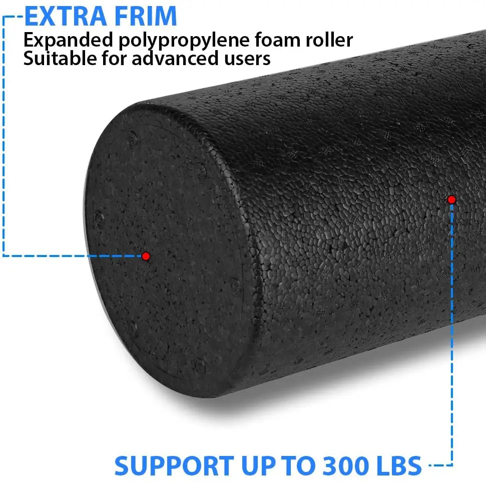 Black Long Massage Yoga Column EPP Extra Firm High Density Foam Roller for Muscle Recovery