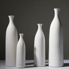 Classic bottle pure white vases simple natural vaso ceramic pot